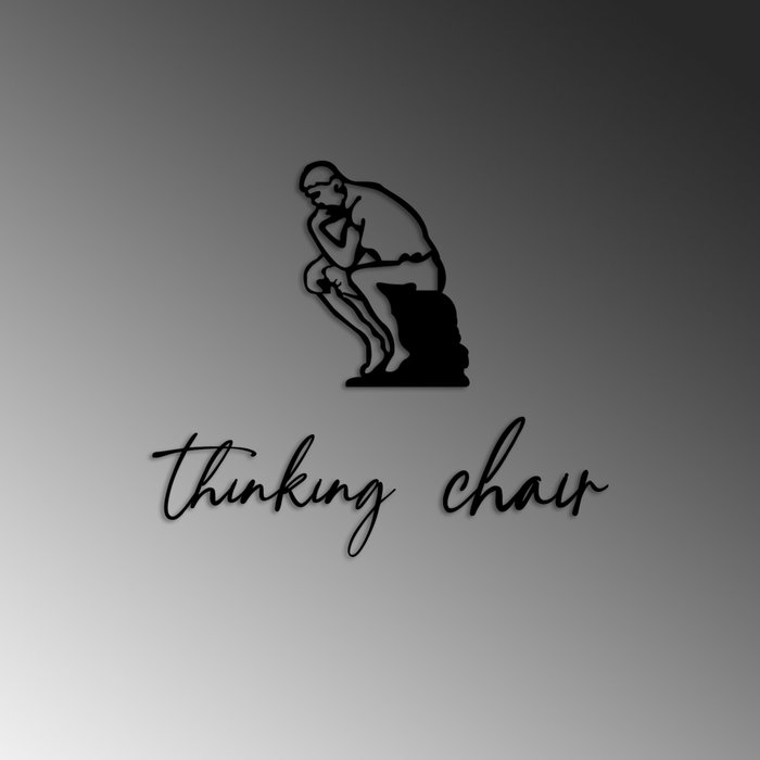 Wallity Thinking Chair Escultura de Pared de Metal Negro